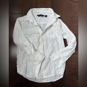 Janie and Jack White Linen Oing sleeve Button-Up Shirt size 4T